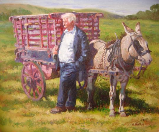 The Donkey Cart, 20 X 24 (Oil) - Sold