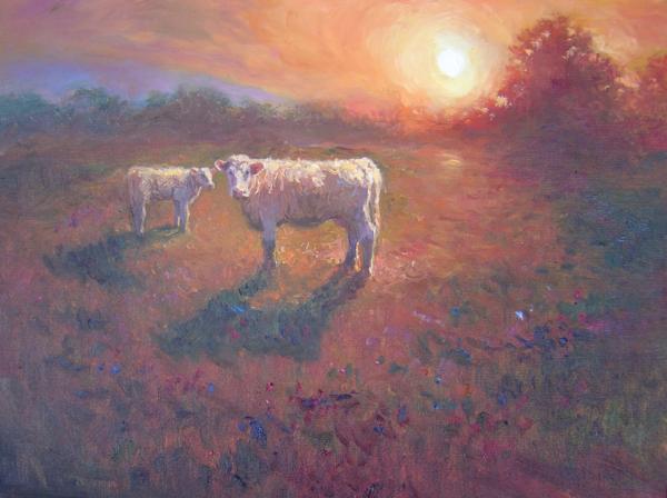Last Light in the Meadow, 12 X 16 (Oil) - Sold
