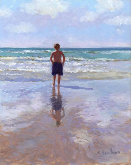 Reflections on the Beach, 10 X 8 (Oil)