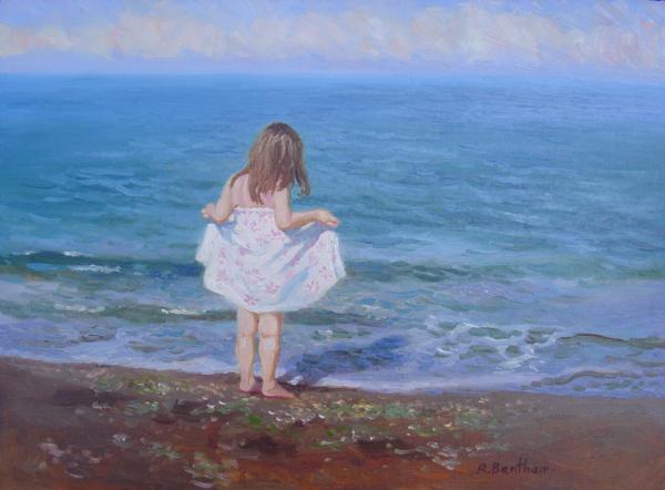 Her New Dress, 14 X 18 (Oil) - Sold