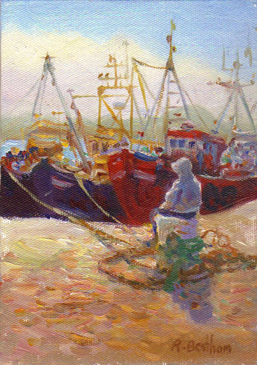 By the Fishing Boats, Arklow, 7 X 5 (Oil)