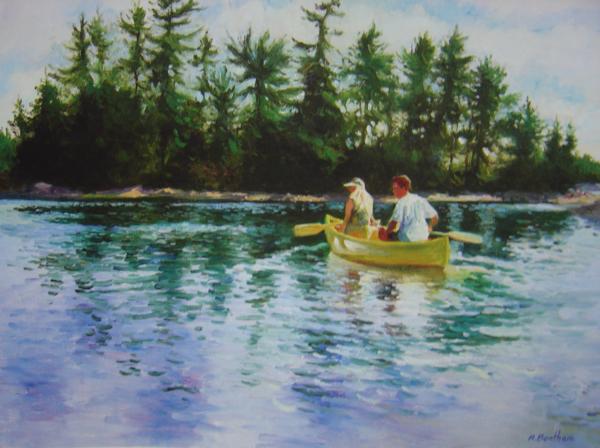 Canoeing, Honey Harbour, 18 X 24 (Oil) - Sold