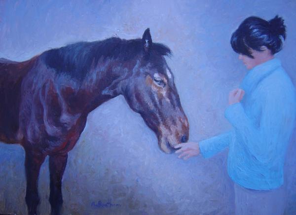 Young Girl & Horse (Commission), 12 X 16 (Oil) - Sold